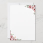 Rose Blumenkohl Probe Abendessen Einladung (Rückseite)