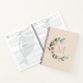 Rose Blumenkraut Monogramm Erstrezeption Notizblock (Innenseite)