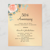 Rose Blumenladen 50. Hochzeitstag Einladung (Vorderseite)