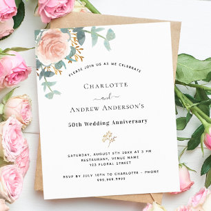 Rose Blumenladen 50. Hochzeitstag Einladung
