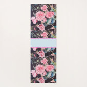 Rose Blumenmuster Aquarell Junge folgen Yogamatte (Rückseite)