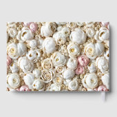 Rose Blumenmuster Blume Gold Rosa Folie Gästebuch (Rückseite)