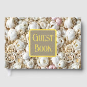 Rose Blumenmuster Blume Gold Rosa Folie Gästebuch (Vorderseite)