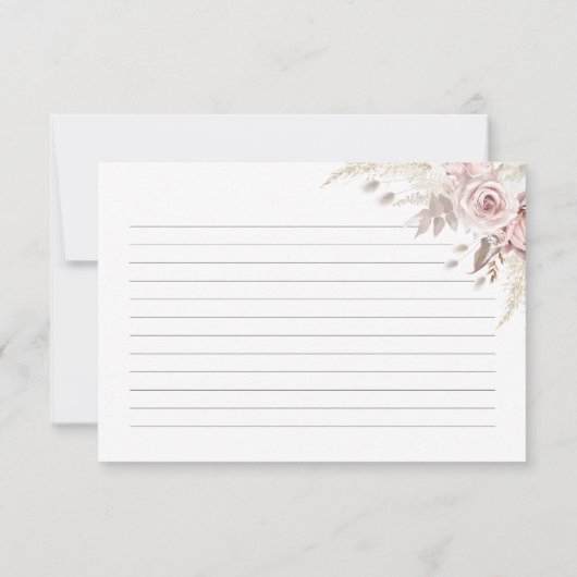 Rose Blumenmuster Brautparty Rezept Karte (Rückseite)
