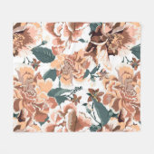 Rose Blumenmuster Elegantes Design Fleecedecke (Vorderseite (Horizontal))