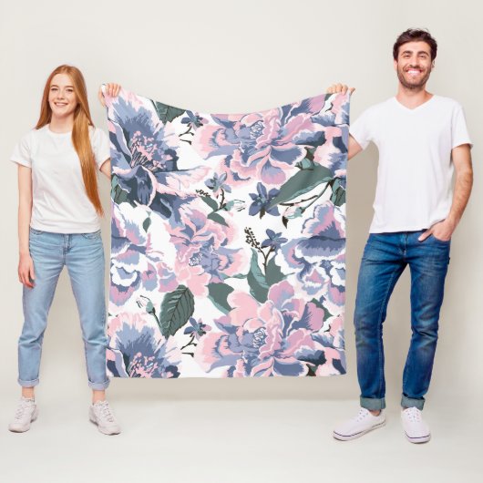 Rose Blumenmuster Elegantes Design Fleecedecke (Beispiel)