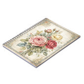 Rose Blumenmuster Niedliches Vintages Muster Notizblock (Linke Seite)