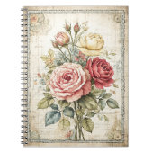 Rose Blumenmuster Niedliches Vintages Muster Notizblock (Vorderseite)