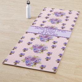 Rose Blumenmuster Pink mit den Augen der Liebe Yogamatte