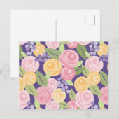 Rose Blumenmuster-Postkarte Postkarte (Vorne/Hinten)