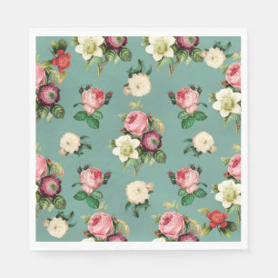 Rose Blumenmuster Serviette