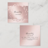 Rose Blumenreath Eleganter Eventplaner Rosa Quadratische Visitenkarte (Vorne/Hinten)