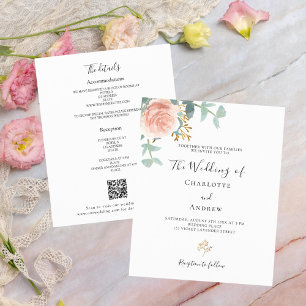 Rose Blumenrosa QR Detail UAWG Hochzeitseinladung