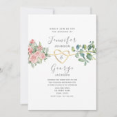 Rose Blumenrot Rosa Hochzeit Einladung (Vorderseite)