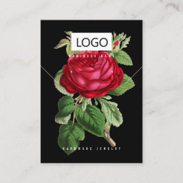 Rose Blumenschmuck Ohrringe Necklace Display Card Visitenkarte