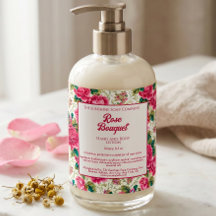 Rose Blumenseife Kosmetikprodukte Etikett