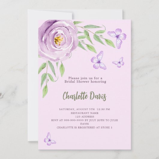 Rose-Blumenstrauß-Brautparty Einladung (Vorderseite)