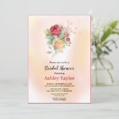 Rose Blumenstrauß im Aquarium Brautparty Einladung (Stehend Vorderseite)