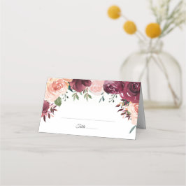 Rose Blumenzwiebelblüten Pink Burgund Platzkarte