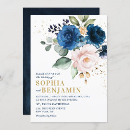 Rose Blumenzwiebelblütenhochzeit Einladung