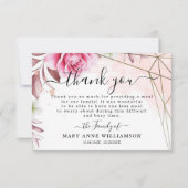 Rose Blush Beerdigung Food Danke Karte (Vorderseite)