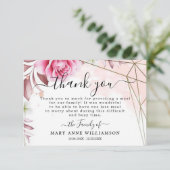 Rose Blush Beerdigung Food Danke Karte (Stehend Vorderseite)