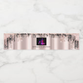 Rose Blush Black Tropfens Dynastie Drinks Event Lo Wasserflaschenetikett (Einzelnes Label)