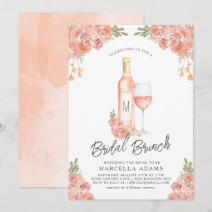 Rosé-Blush-Braut-Brunch-Einladung Einladung