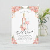 Rosé Blush Bridal Brunch Einladung (Stehend Vorderseite)