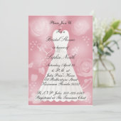 Rose Blush Bridal Dusche Einladung (Stehend Vorderseite)