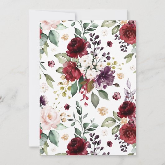 Rose Blush & Burgund 50. Hochzeitstag Einladung (Rückseite)