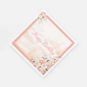 Rose Blush Floral Wasserfarbe Moderne Typografie Serviette (Ecke)