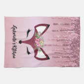 Rose Blush Glitzer Paint Girly Fox Geschirrtuch (Horizontal)