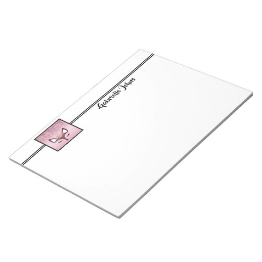 Rose Blush Glitzer Paint Girly Fox Notizblock (angewinkelt)