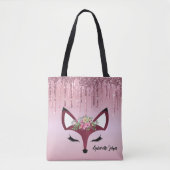 Rose Blush Glitzer Paint Girly Fox Tasche (Vorderseite)