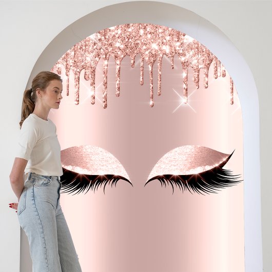 Rose Blush Glitzer Tropfen Eyelashes Schönheit Poster