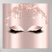 Rose Blush Glitzer Tropfen Eyelashes Schönheit Poster (Vorne)