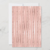 Rose Blush Gold Stroller Glitzer Girl Babydusche Einladung (Rückseite)