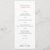 Rose Blush Hochzeitsplan Zeitplan Einladung (Vorderseite)
