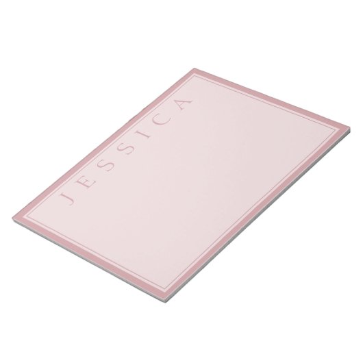 Rose Blush | Ihr Name Notizblock (angewinkelt)