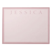 Rose Blush | Ihr Name Notizblock (Vorderseite)