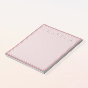 Rose Blush Ihr Name Notizblock