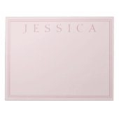 Rose Blush | Ihr Name Notizblock (Vorderseite)