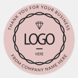 Rose Blush Logo Name Web Vielen Dank Runder Aufkleber