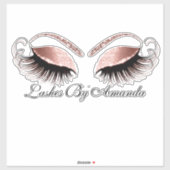 Rose Blush Makeup Artist Lashes Extension Name Aufkleber (Blatt)