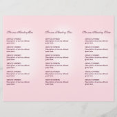 Rose Blush Menü & Preisliste (Hinten)