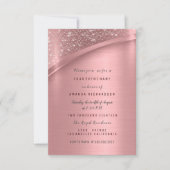 Rose Blush Metallic Glitzer Bridal Sweet 16. Einladung (Vorderseite)