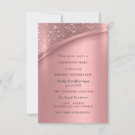Rose Blush Metallic Glitzer Bridal Sweet 16. Einladung