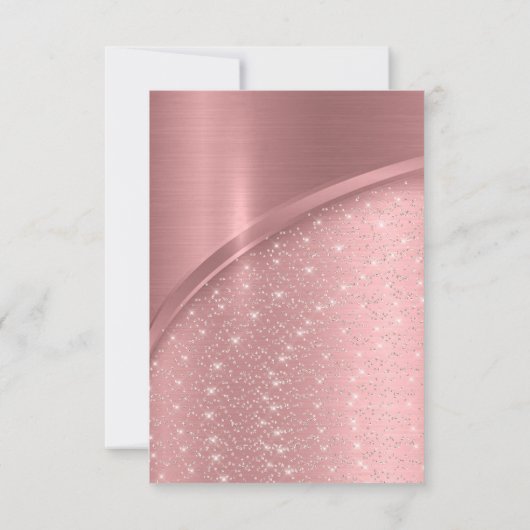 Rose Blush Metallic Glitzer Bridal Sweet 16. Einladung (Rückseite)