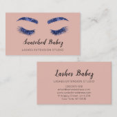Rose Blush Microblading Makeup Eyelash Glitzer Visitenkarte (Vorne/Hinten)